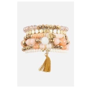 NWT Bracelet Stackable Beaded Six Strand